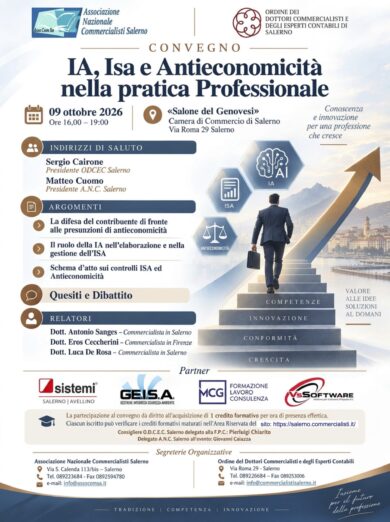 Evento Formativo | Il Dott. Luca De Rosa relatore al convegno ANC Salerno del 9 ottobre 2026
